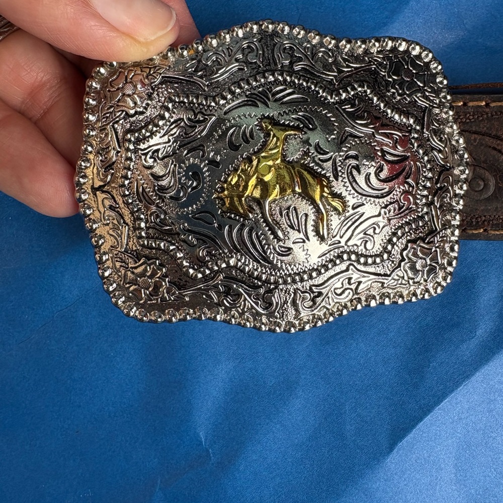 Cody James sz 28 kids Silver and Gold Western Belt Buckle